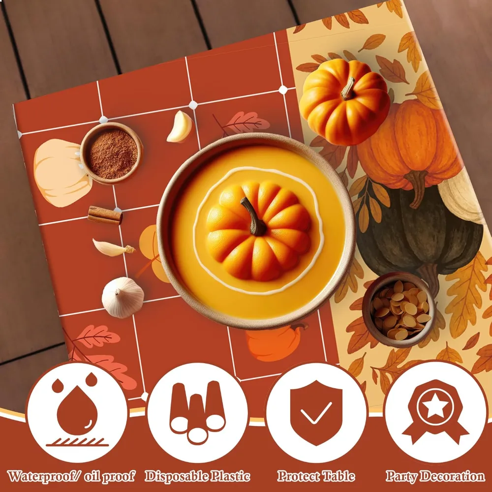 Fall Tablecloth Thanksgiving Decorations, view 4