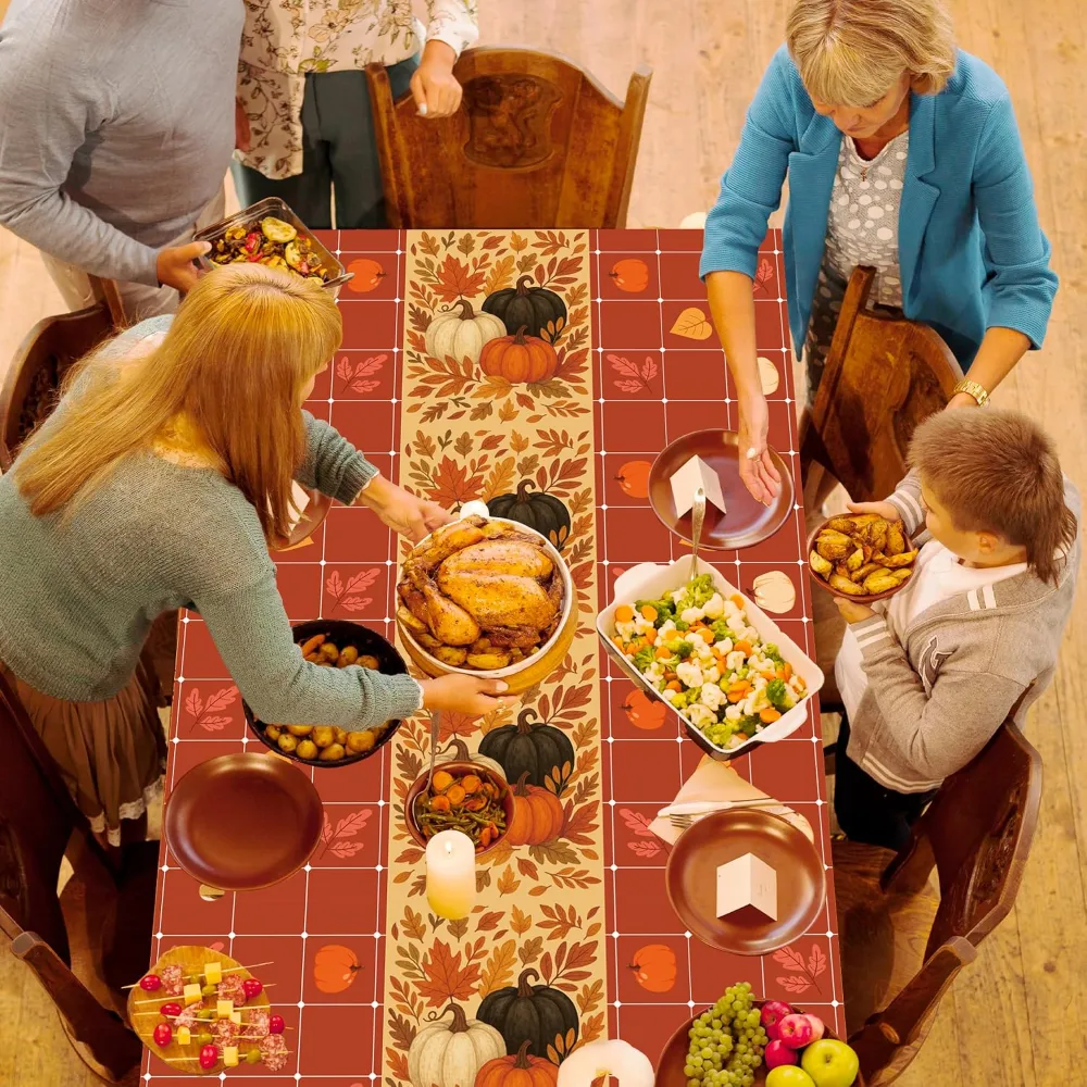 Fall Tablecloth Thanksgiving Decorations, view 5