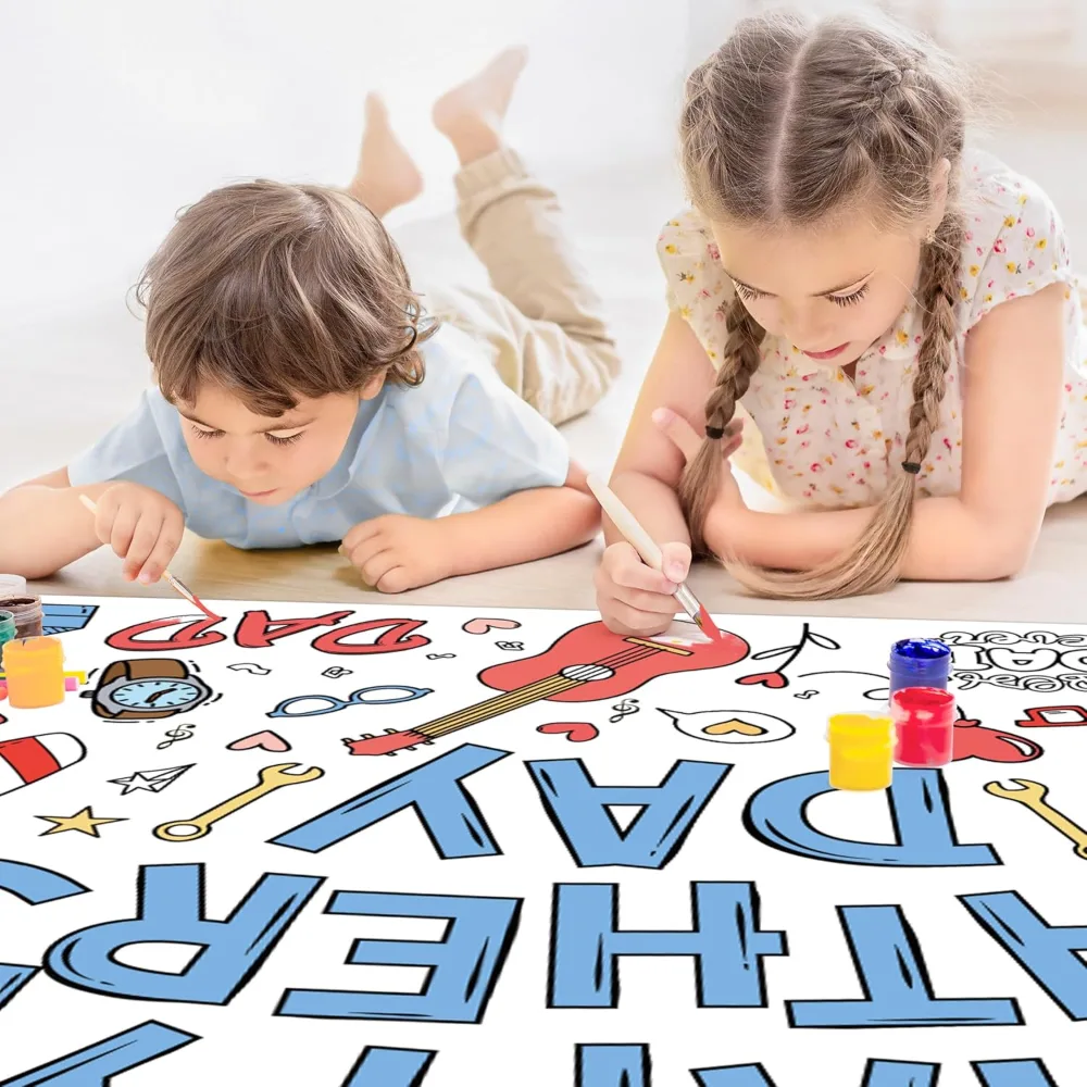Fathers Day Giant Coloring Poster/Tablecloth, view 4