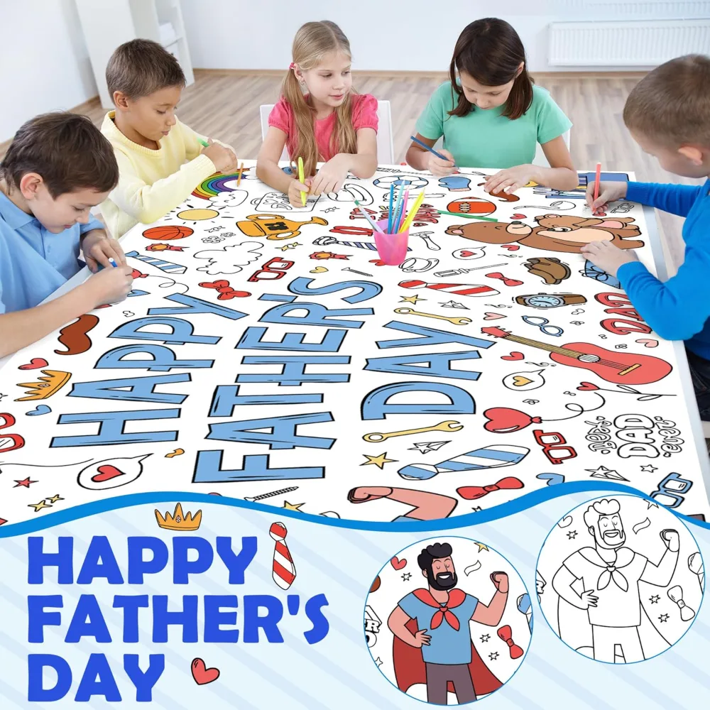 Fathers Day Giant Coloring Poster/Tablecloth, view 5