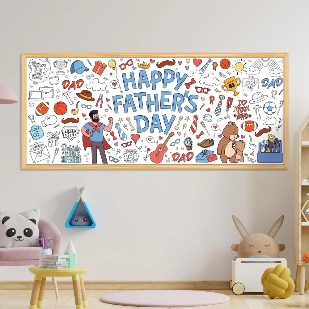 Fathers Day Giant Coloring Poster/Tablecloth, view 6
