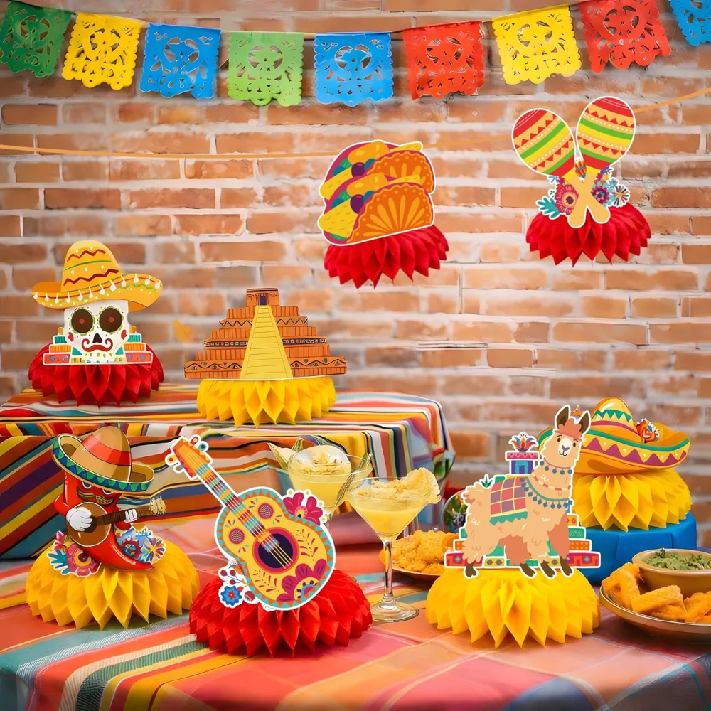 Fiesta Party Decorations Cinco De Mayo Honeycomb for Table, view 4
