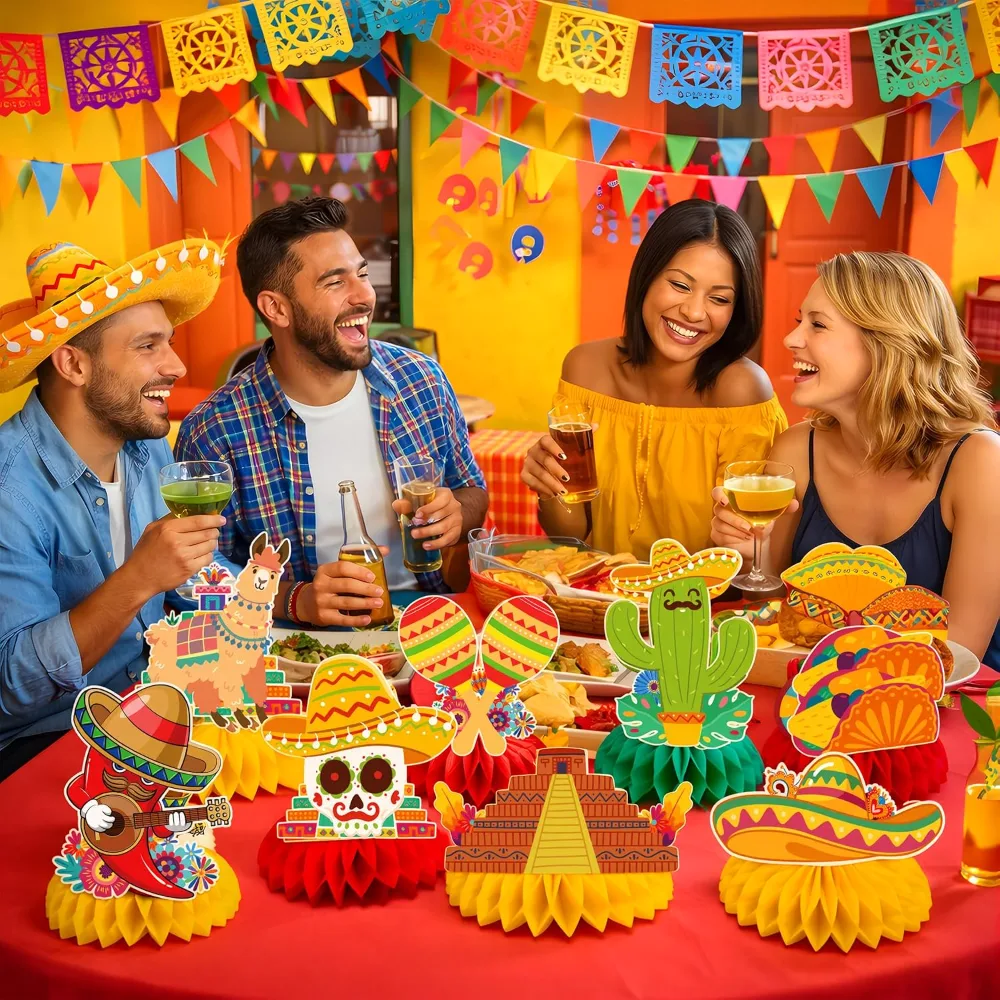 Fiesta Party Decorations Cinco De Mayo Honeycomb for Table, view 6