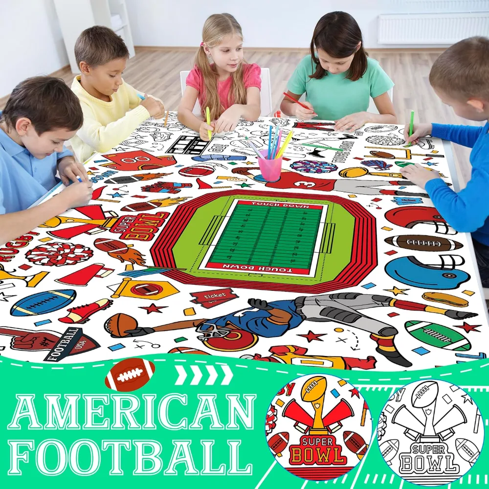 Football Giant Coloring Poster/Tablecloth, view 3