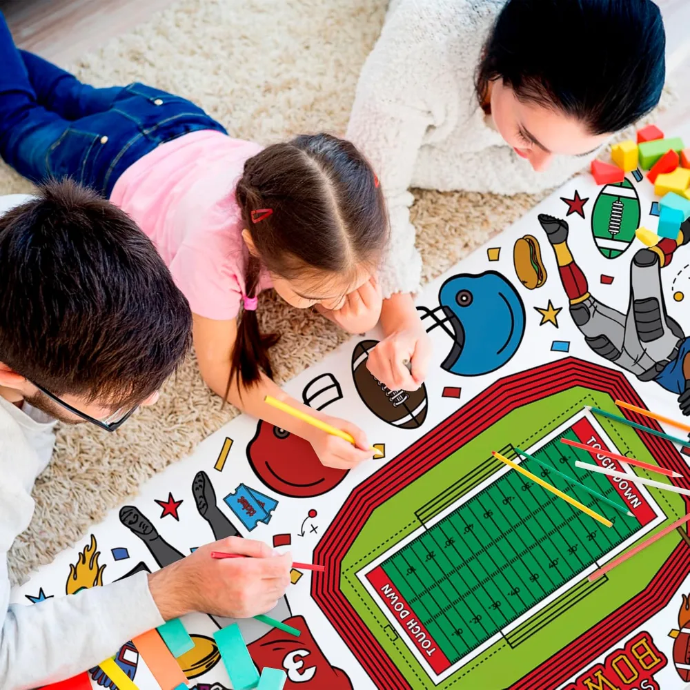 Football Giant Coloring Poster/Tablecloth, view 4