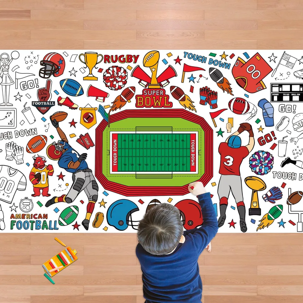 Football Giant Coloring Poster/Tablecloth