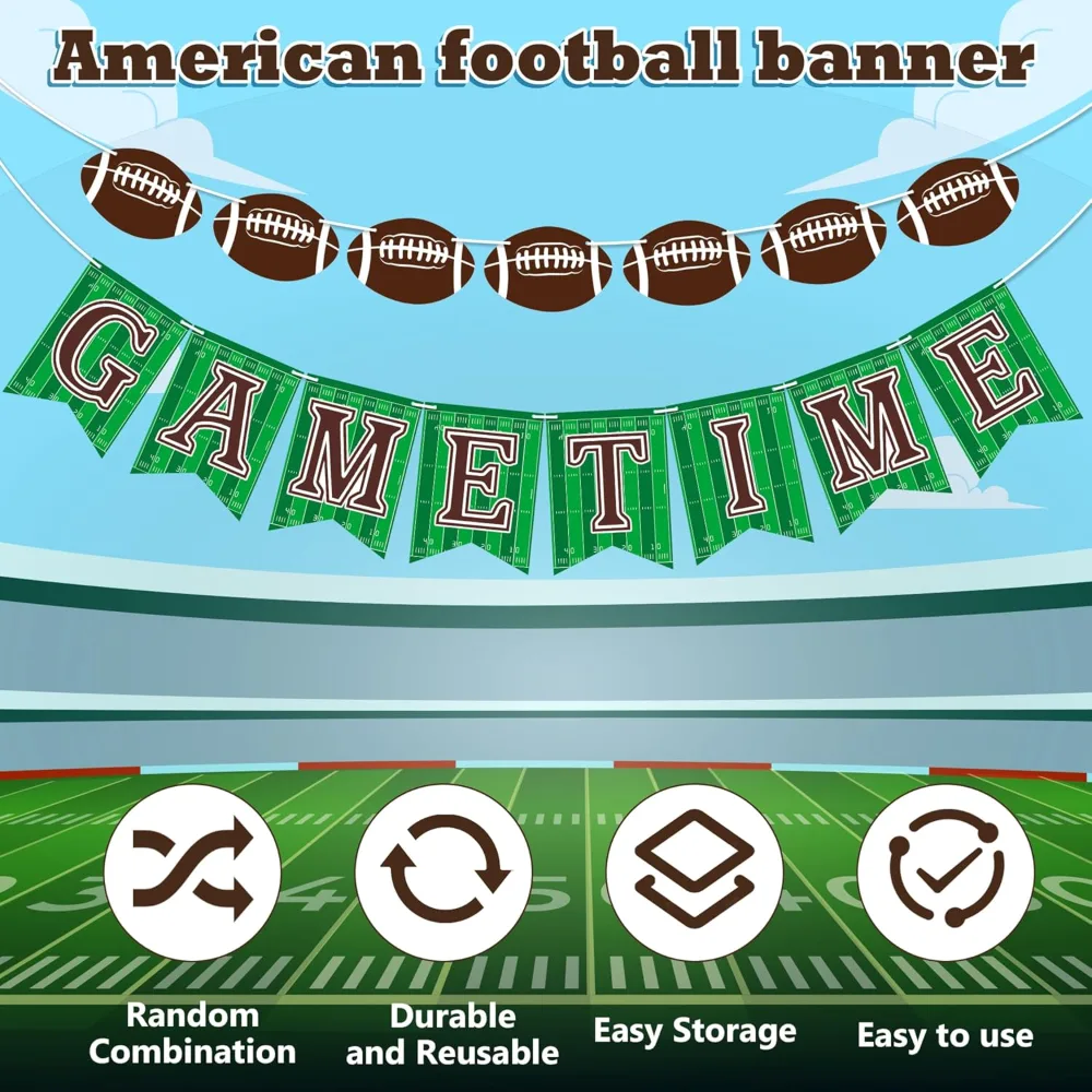 Football Party Decorations Football Banner for Super Games, view 4