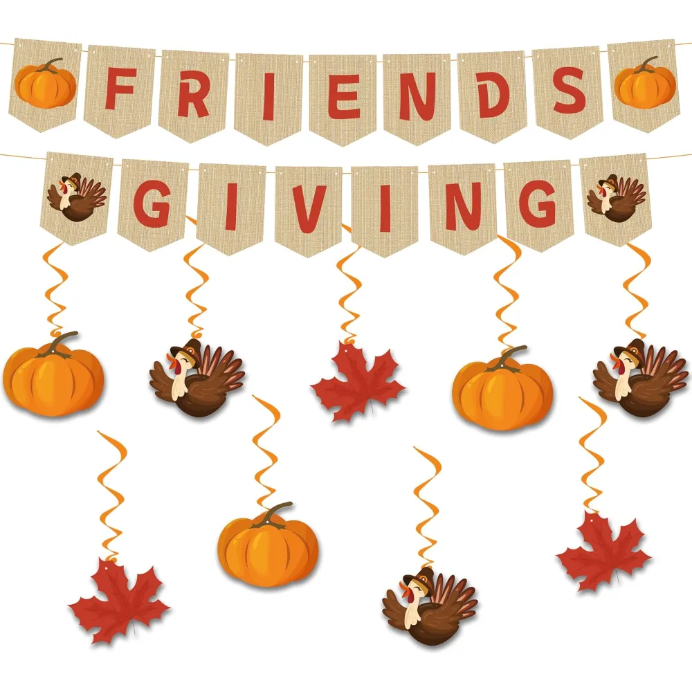 Friendsgiving Party Decorations FRIENDSGIVING Banner Turkey