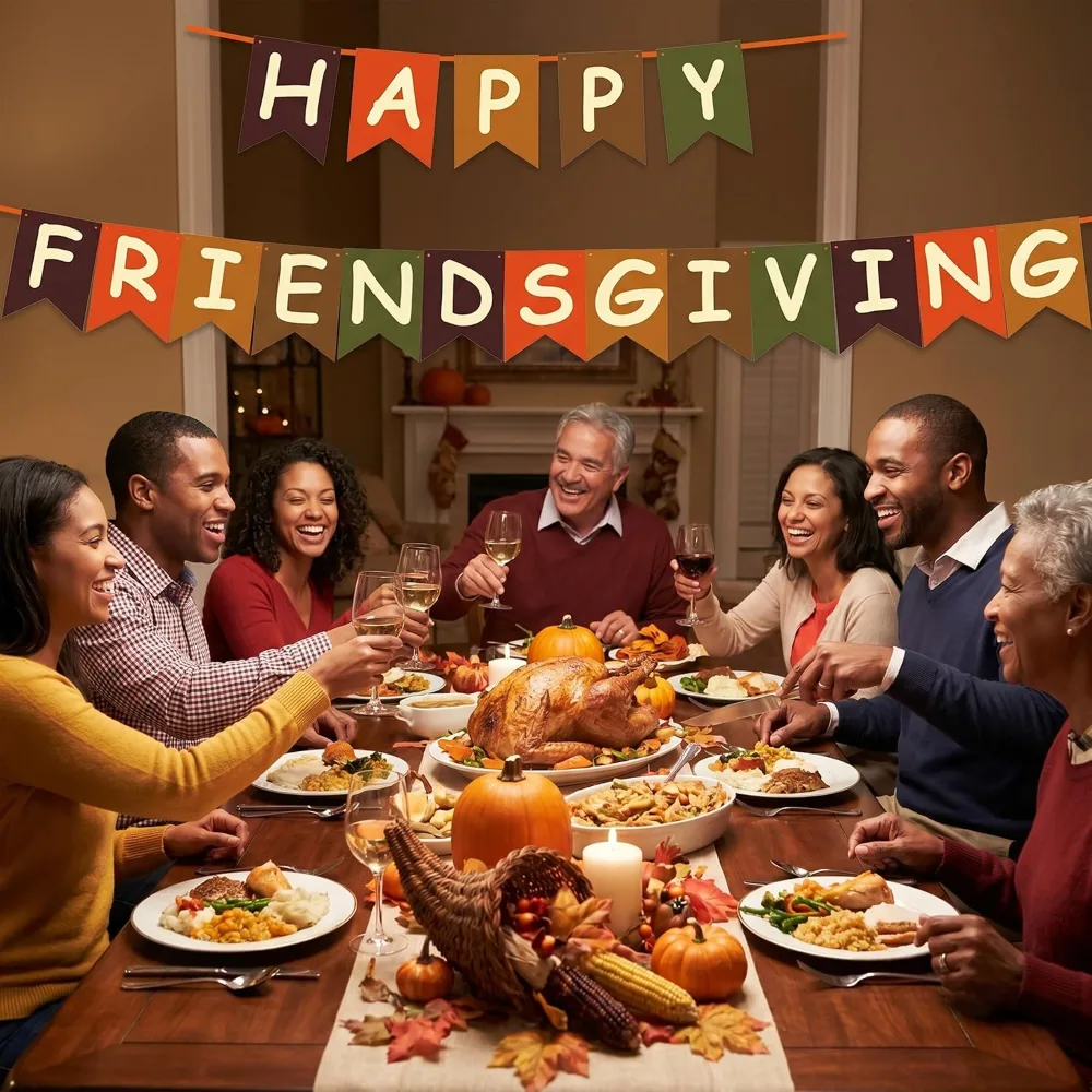 Friendsgiving Party Decorations HAPPY FRIENDSGIVING Banner, view 4