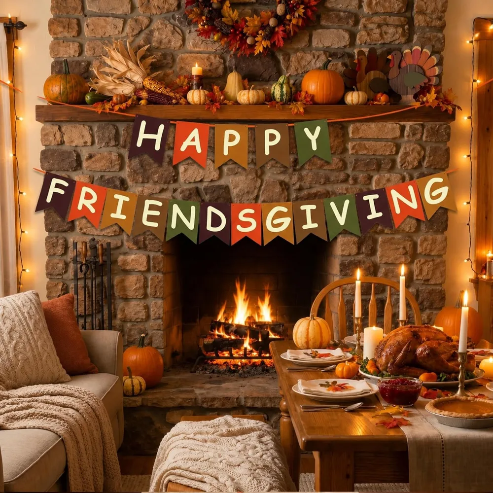 Friendsgiving Party Decorations HAPPY FRIENDSGIVING Banner, view 5