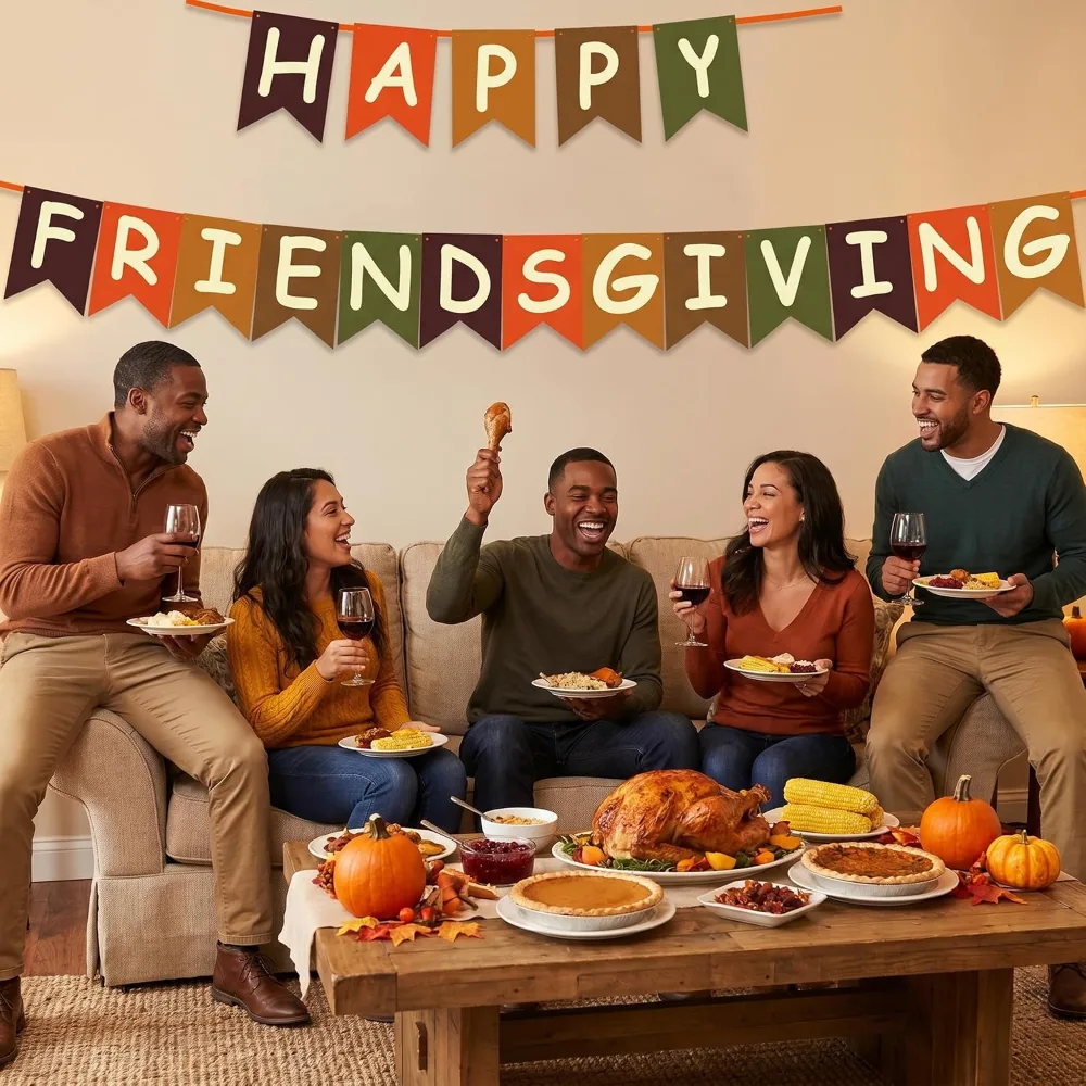 Friendsgiving Party Decorations HAPPY FRIENDSGIVING Banner, view 6