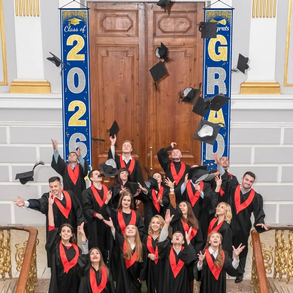 Graduation Decorations 2026 2027- Blue Gold Congrats Grad, view 6