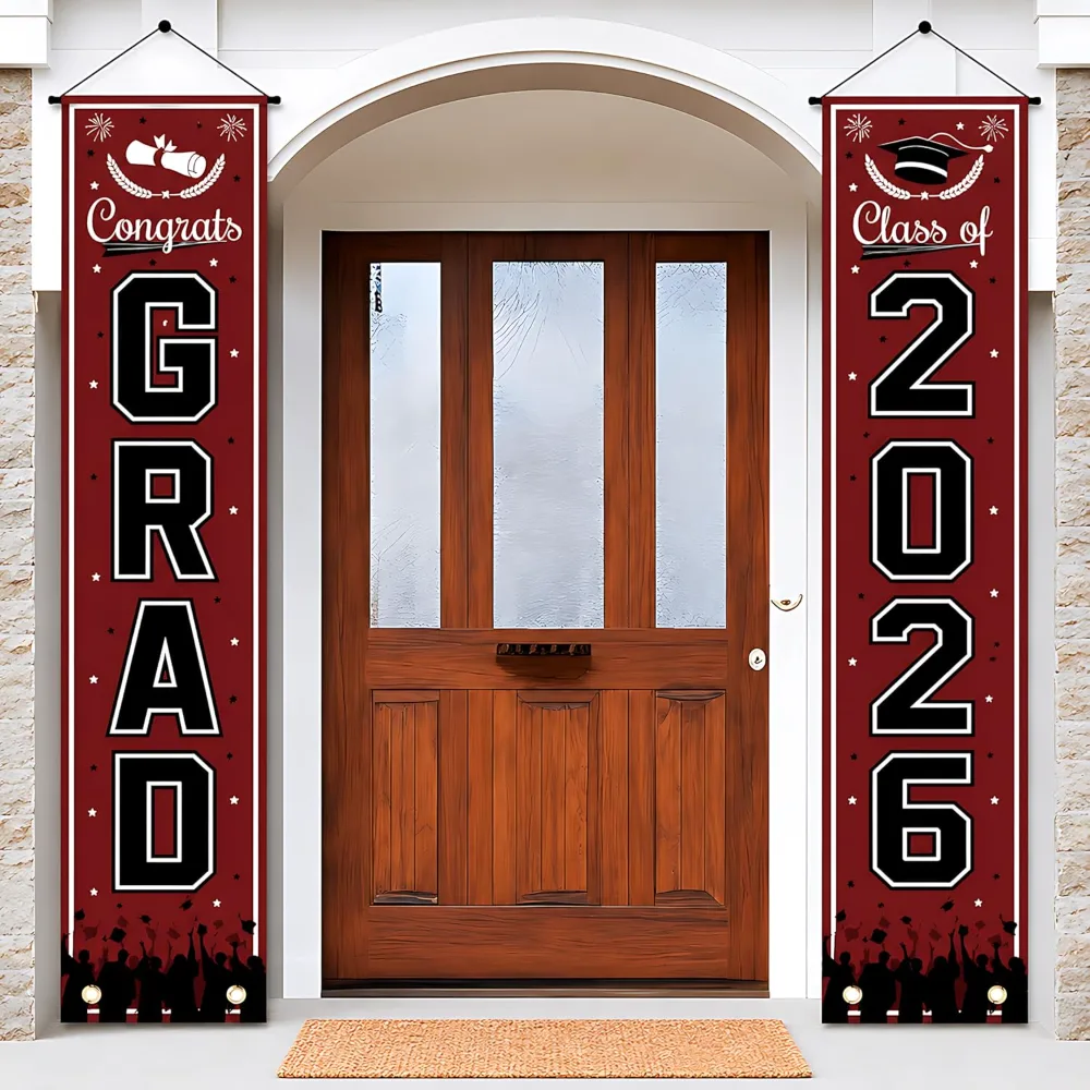 Graduation Decorations 2026 2027- Maroon Congrats Grad Porch