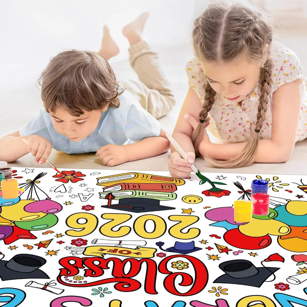 Graduation Giant Coloring Poster/Tablecloth, view 5