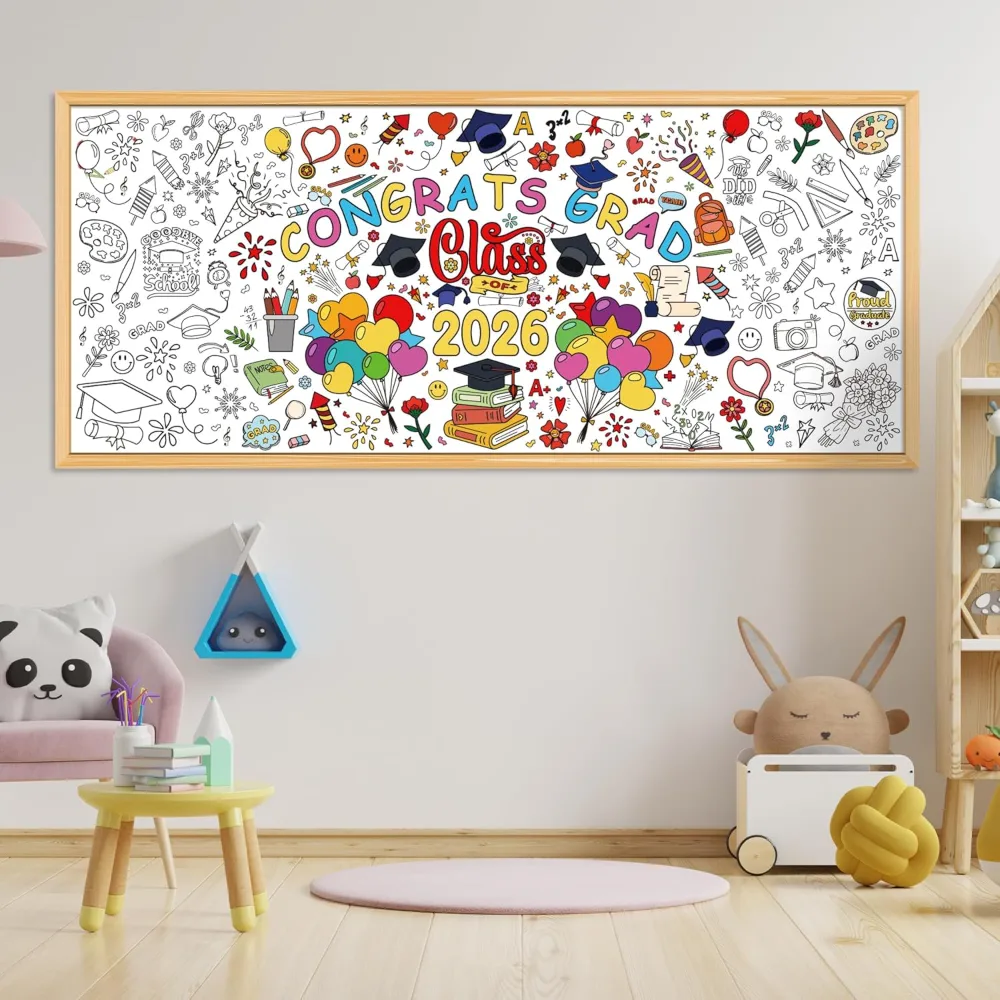 Graduation Giant Coloring Poster/Tablecloth, view 6