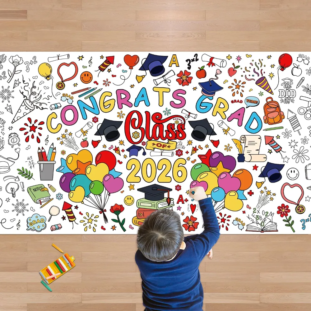 Graduation Giant Coloring Poster/Tablecloth