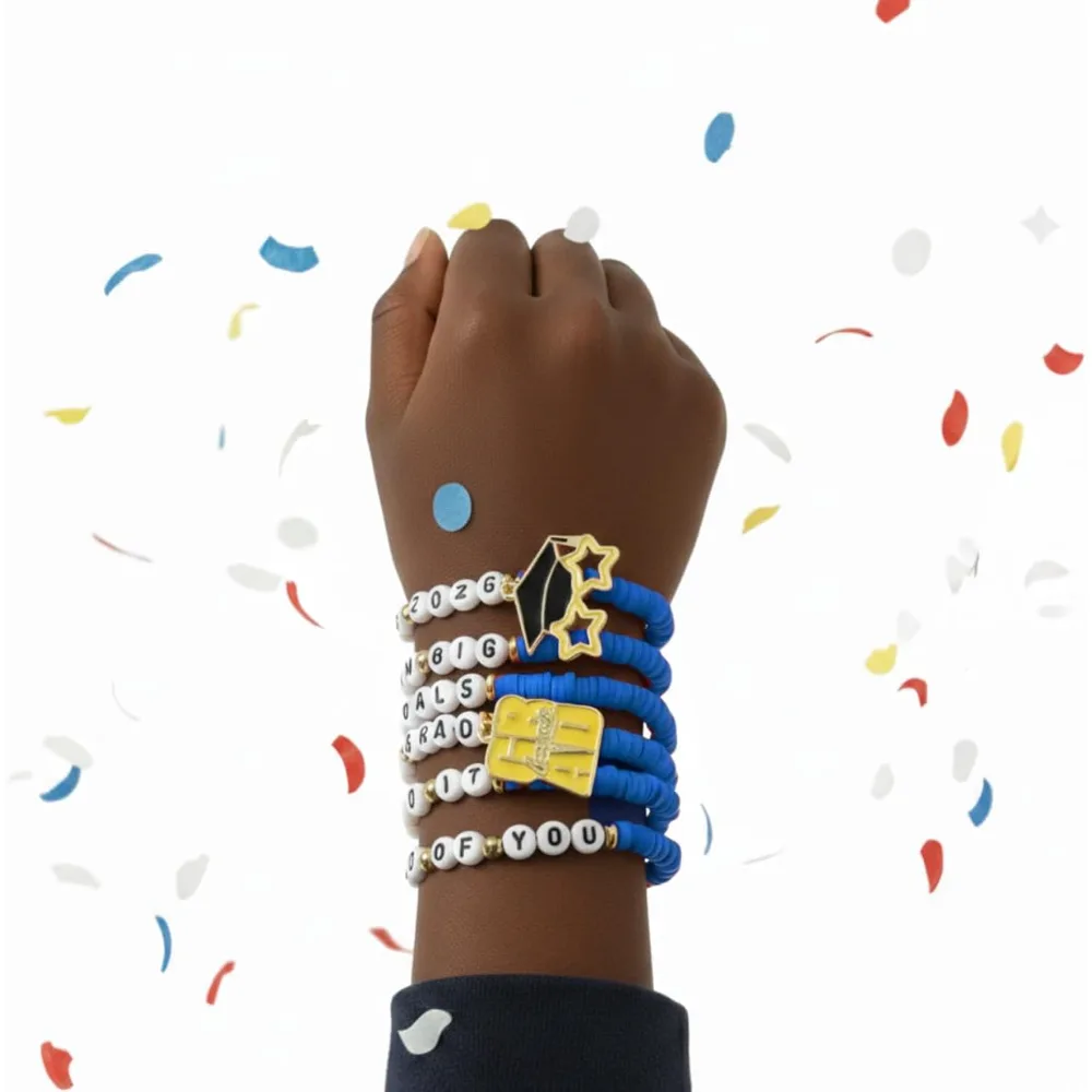 Graduation Gifts 6 Pack Blue Graduation Bracelets for Her, view 3