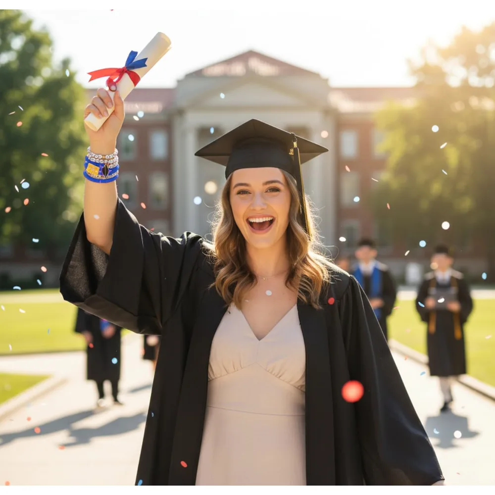 Graduation Gifts 6 Pack Blue Graduation Bracelets for Her, view 5