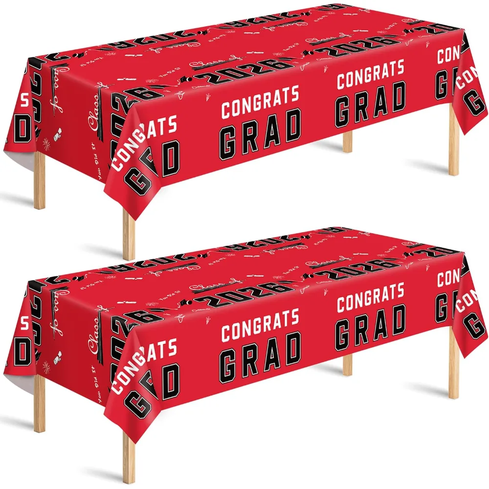 Graduation Party Decorations 2026 2027- Plastic Red