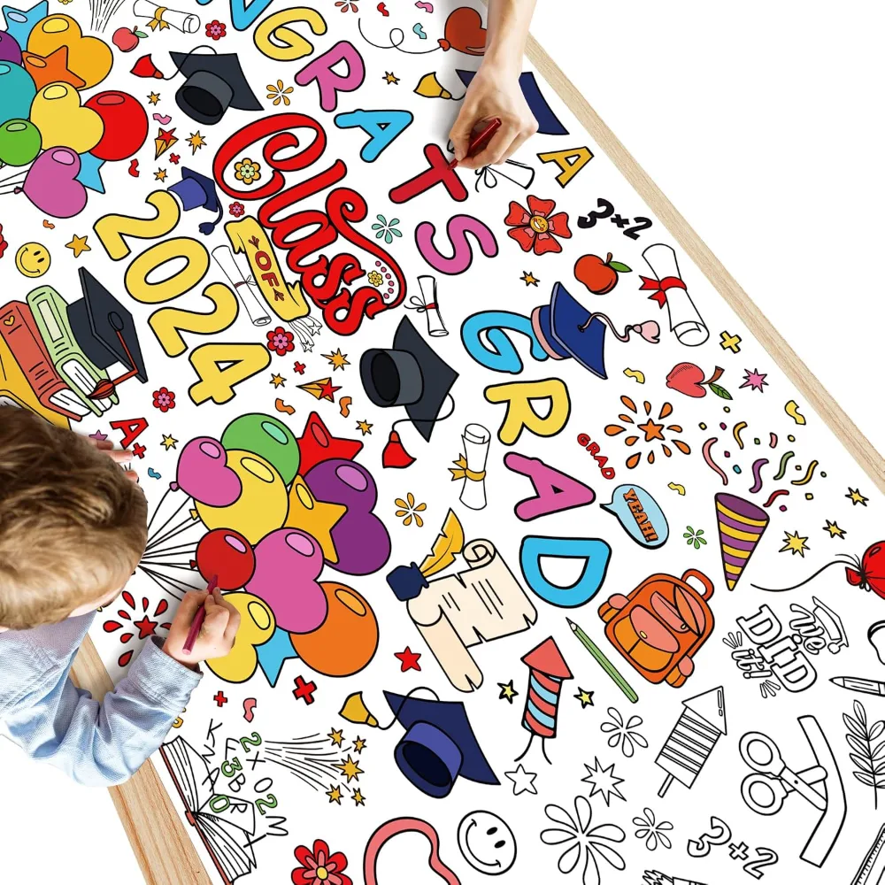 Graduation Tablecloth with Coloring Poster/Tablecloth, view 3