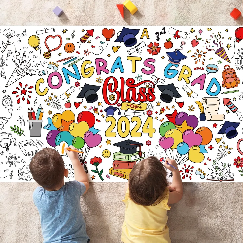 Graduation Tablecloth with Coloring Poster/Tablecloth, view 5