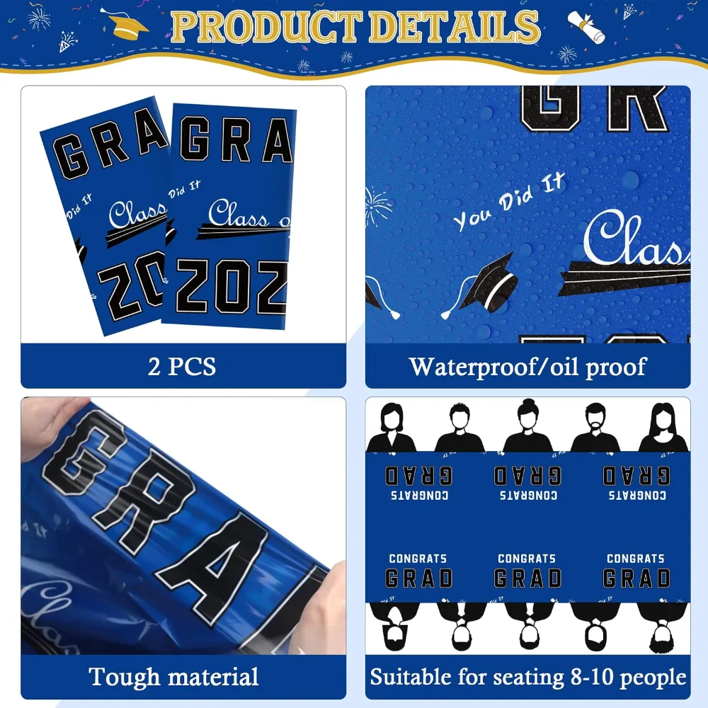Graduation Tablecloth with Graduation Banner, view 4