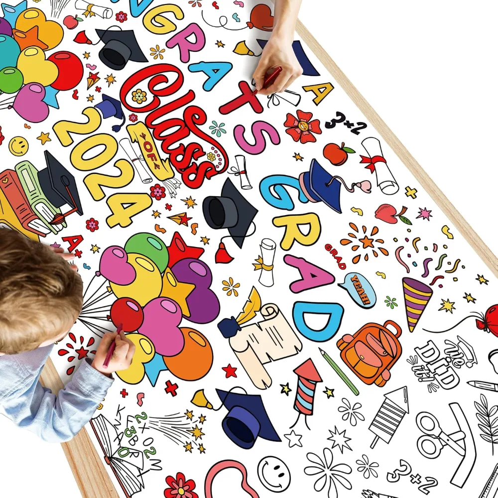 Graduation with Back to School Giant Coloring Poster, view 3