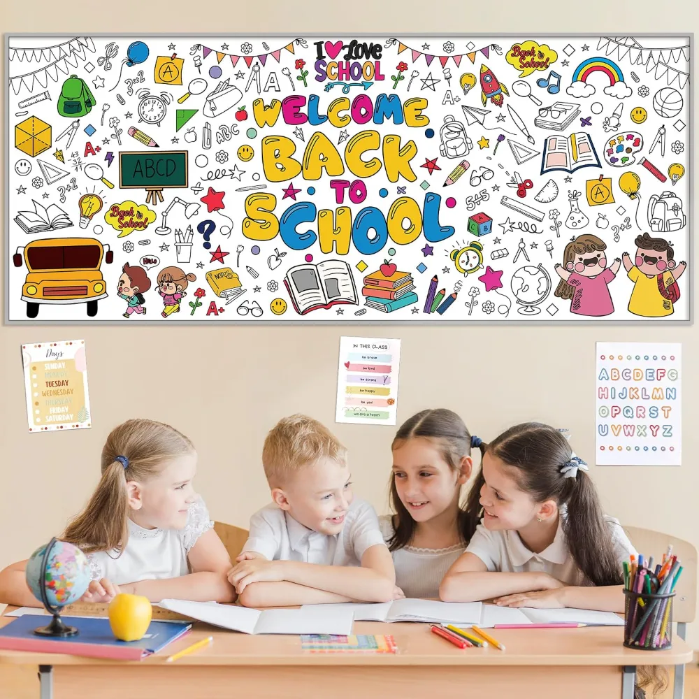 Graduation with Back to School Giant Coloring Poster, view 6