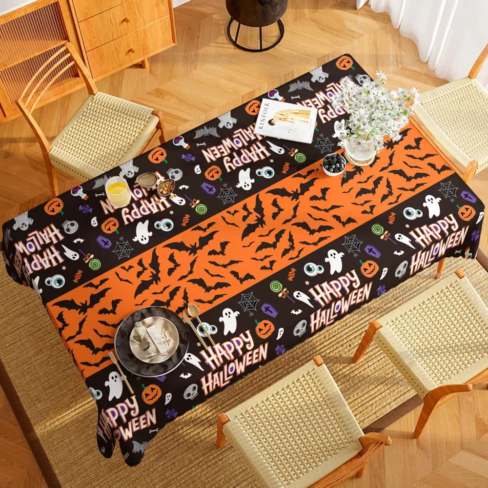 Halloween Decorations 2 Pack Plastic Tablecloth for Halloween, view 6