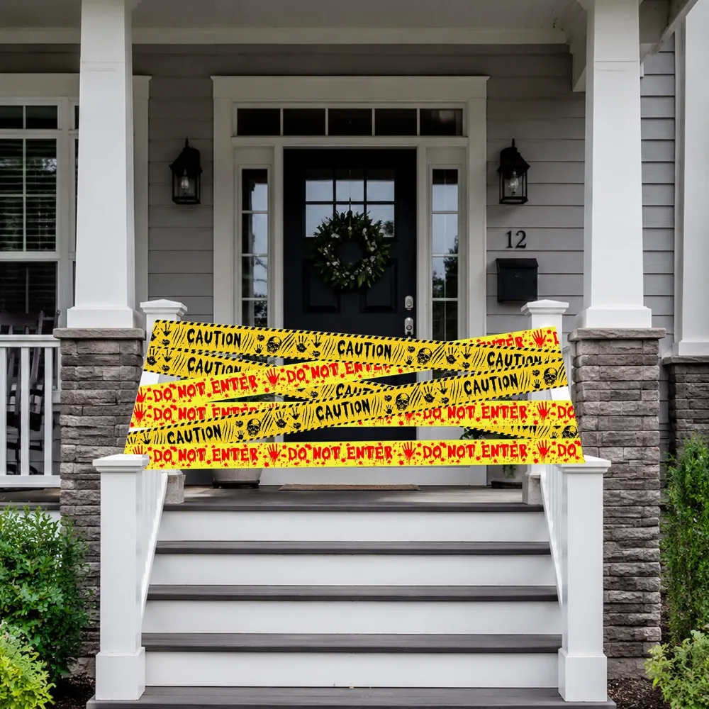 Halloween Decorations 2PCS Fright Tape for Halloween Party, view 3
