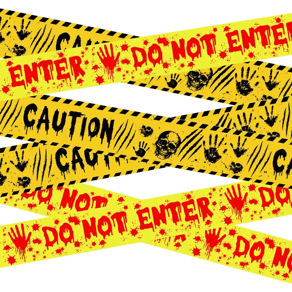Halloween Decorations 2PCS Fright Tape for Halloween Party