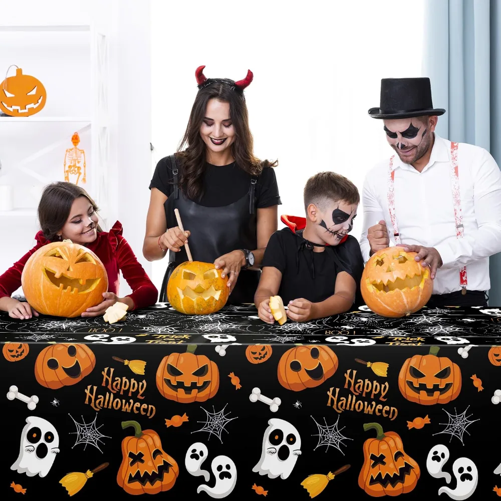 Halloween Decorations Disposable Plastic Halloween Tablecloth, view 5