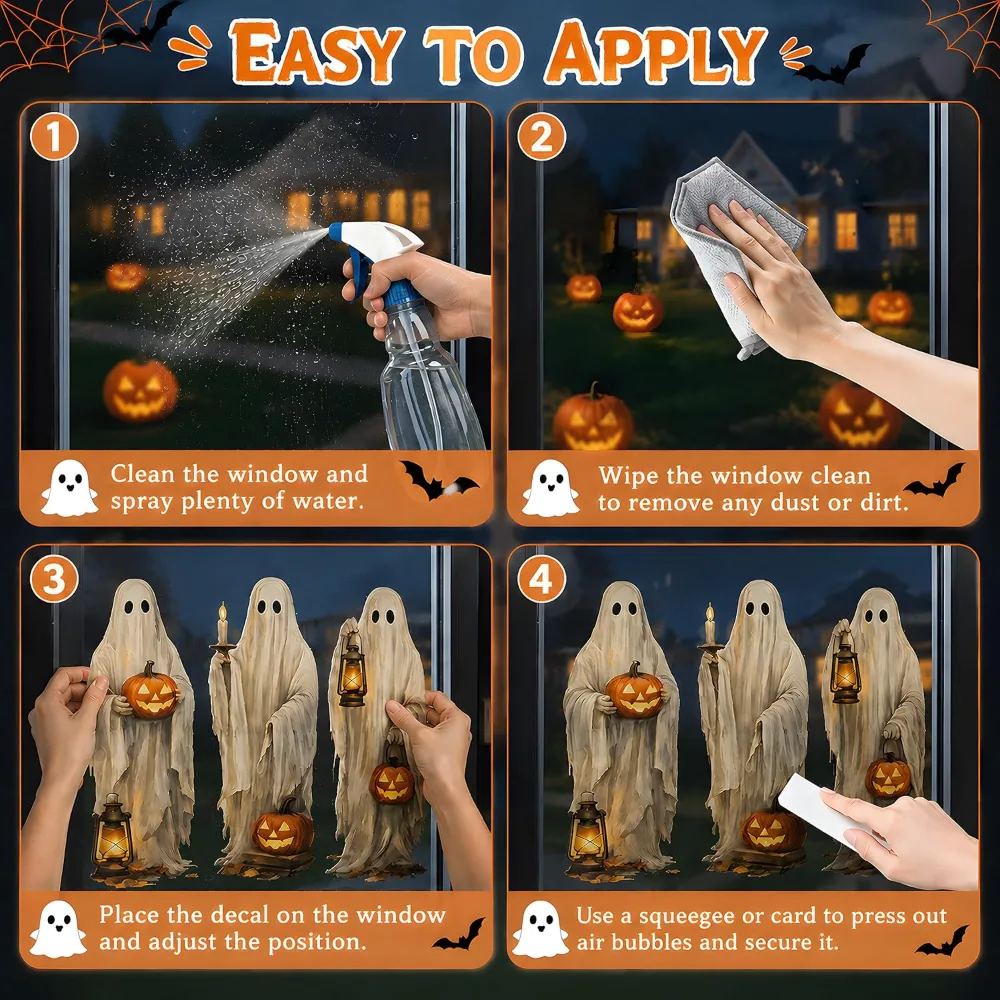 Halloween Decorations Ghost Window Clings for Halloween Party, view 3