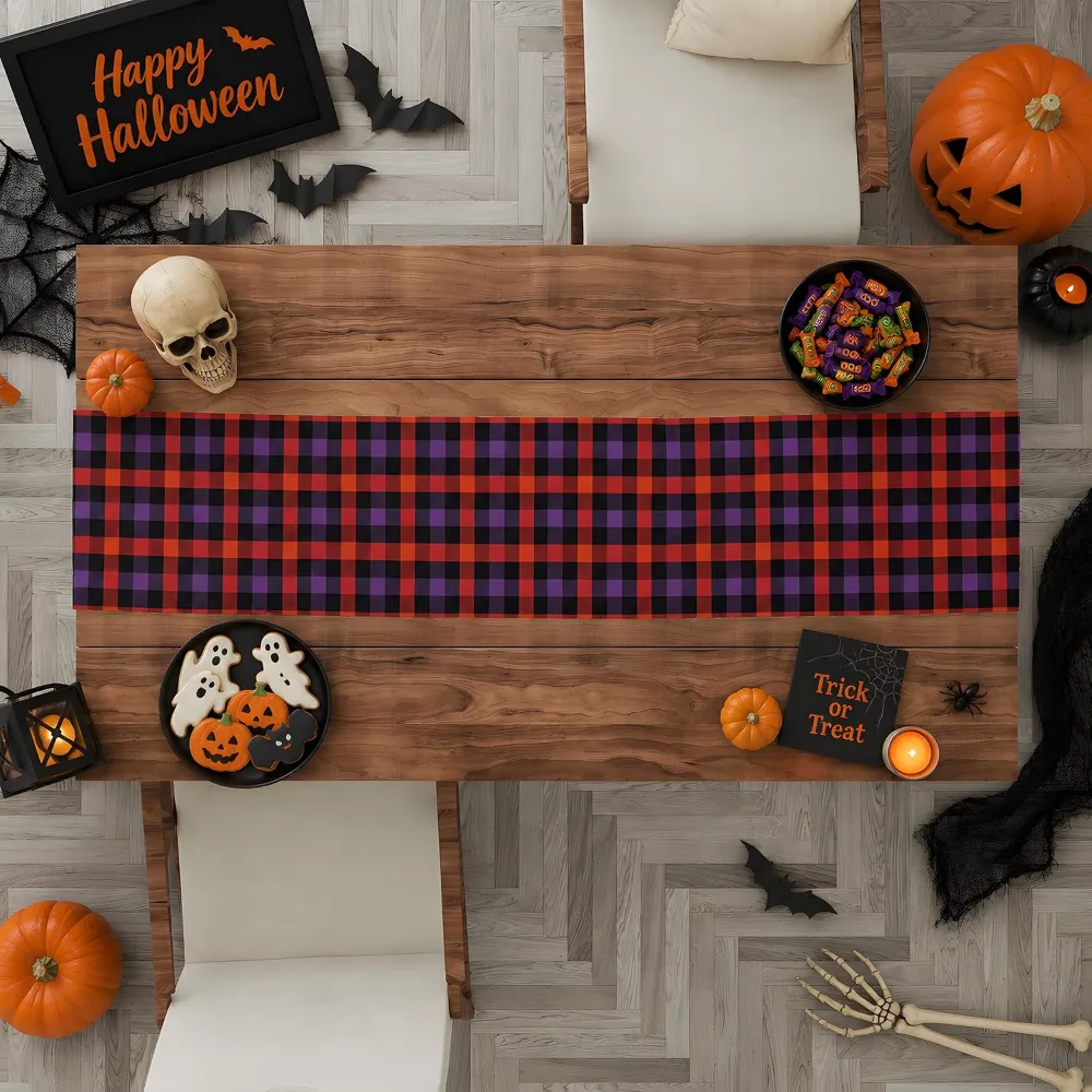 Halloween Decorations Halloween Checkered Table Runner, view 5