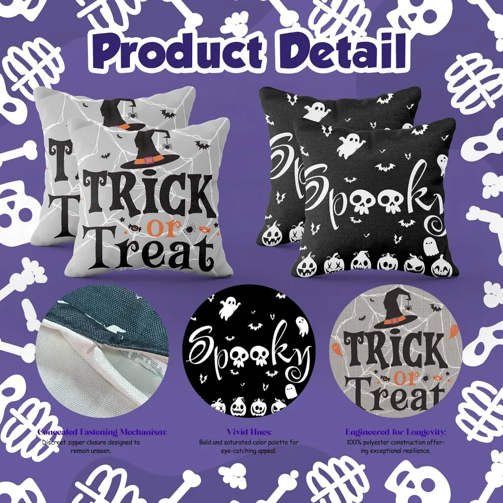 Halloween Decorations Halloween Pillow Covers 18x18, view 3