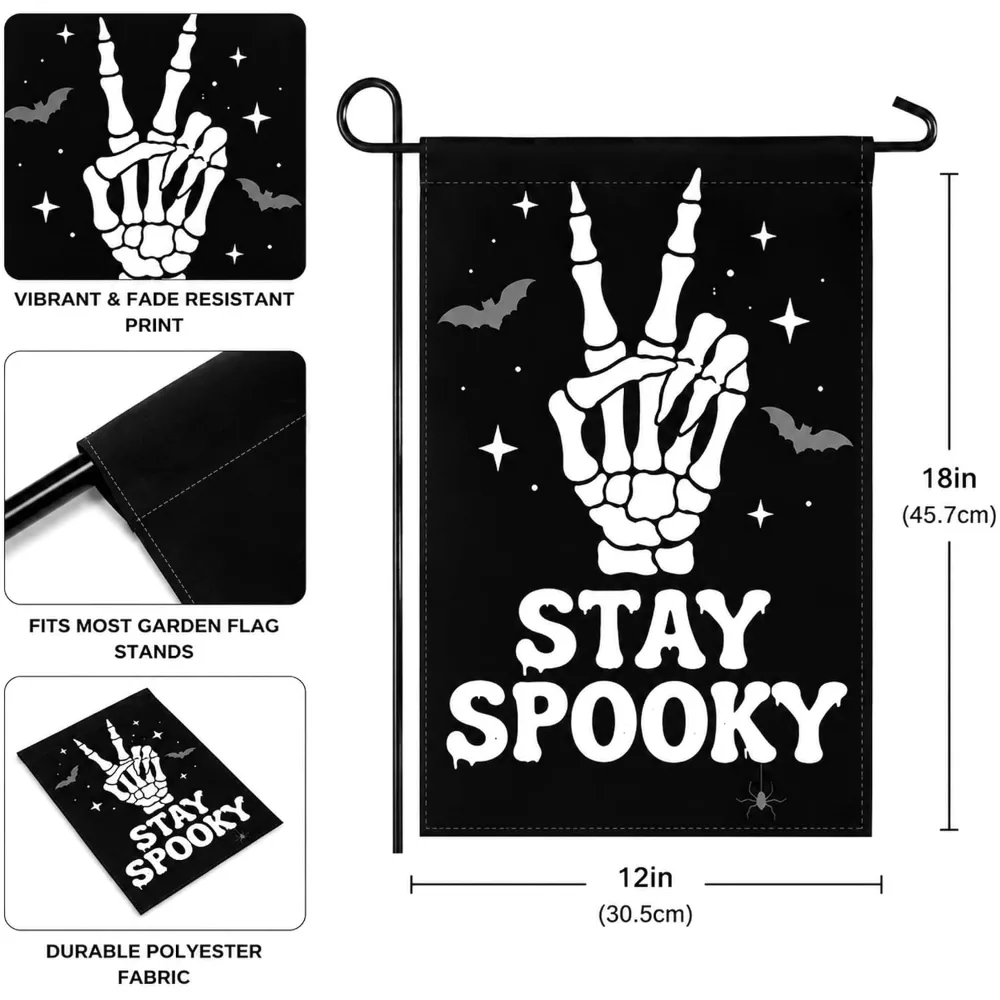 Halloween Decorations Stay Spooky Halloween Garden Flag, view 3