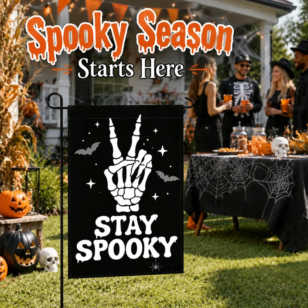 Halloween Decorations Stay Spooky Halloween Garden Flag, view 4