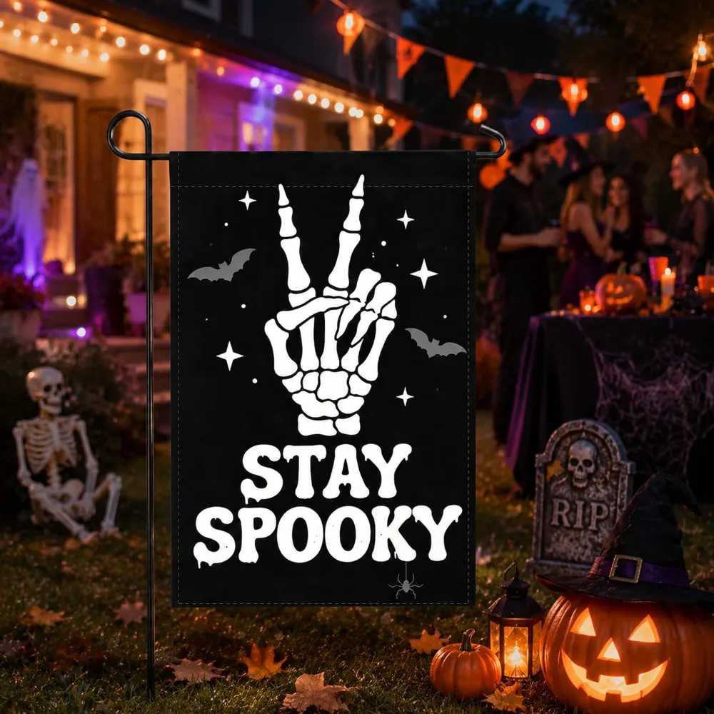 Halloween Decorations Stay Spooky Halloween Garden Flag, view 5