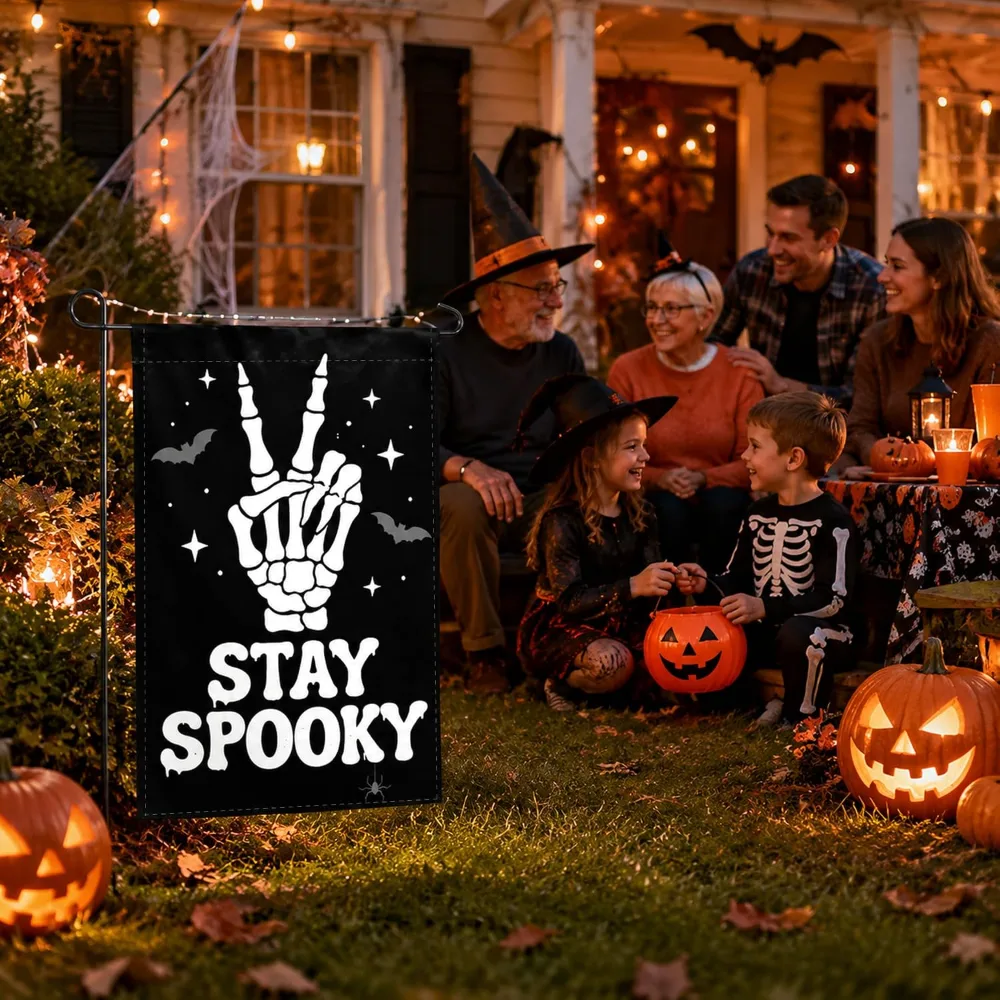 Halloween Decorations Stay Spooky Halloween Garden Flag, view 6
