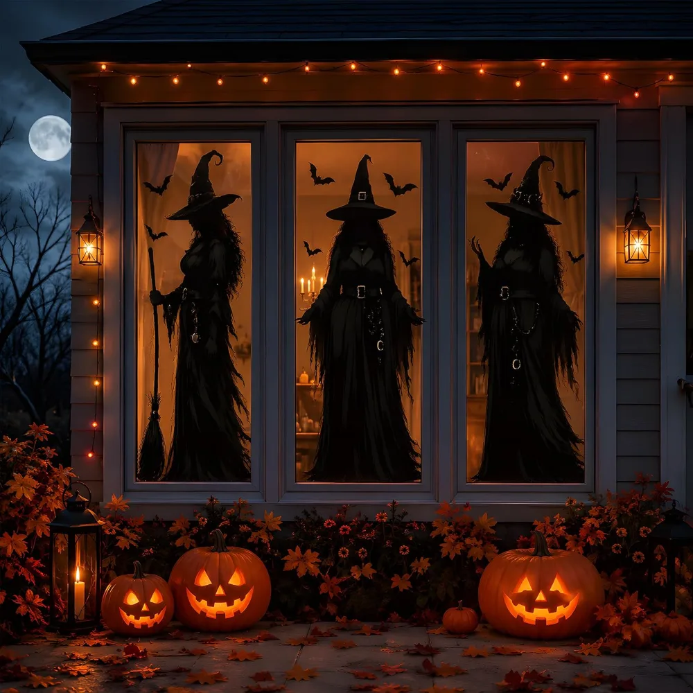 Halloween Decorations Witch Window Clings for Halloween Party, view 6
