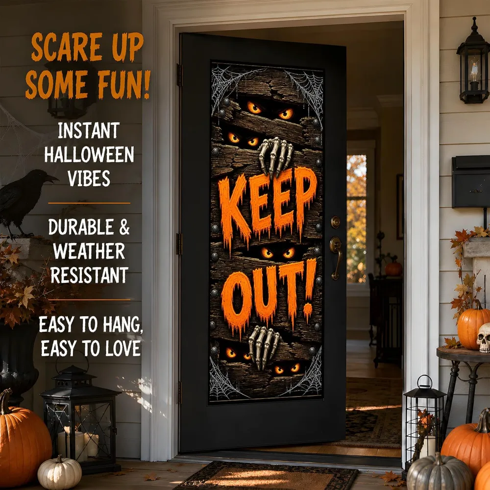 Halloween Door Decorations Halloween Keep Out Door Cover, view 4