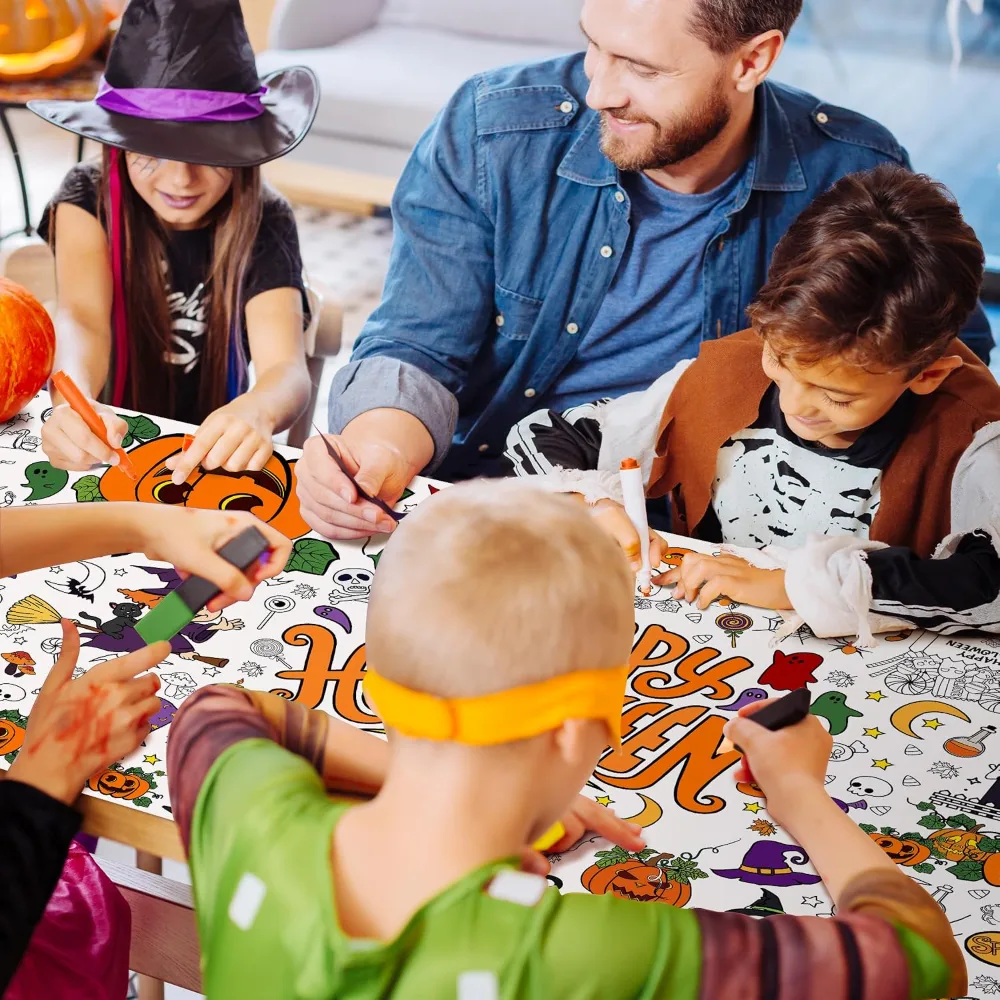 Halloween Giant Coloring Poster/Tablecloth-Halloween Crafts, view 3