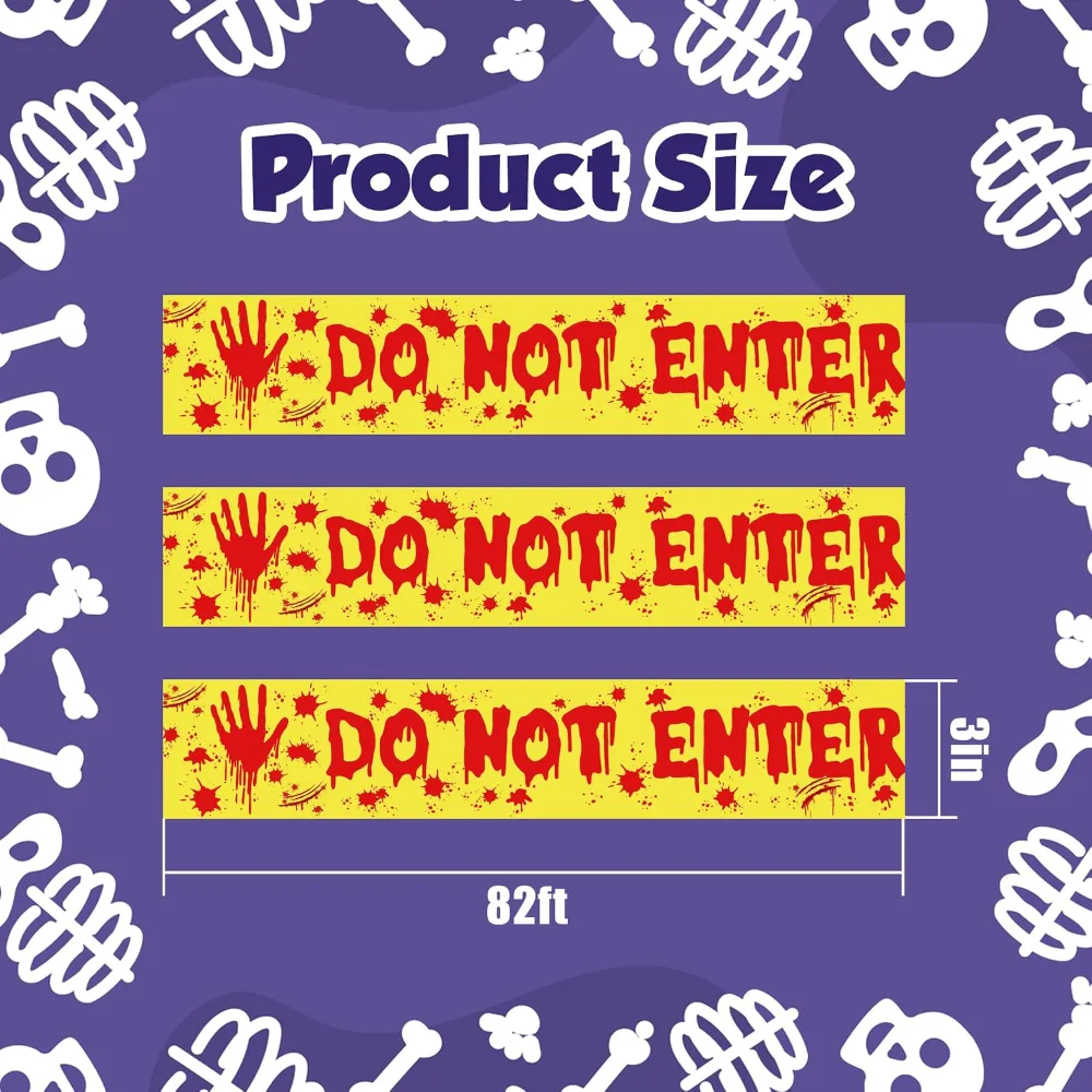 Halloween Party Decorations 3 Inch x 82 FT Fright Tape, view 2