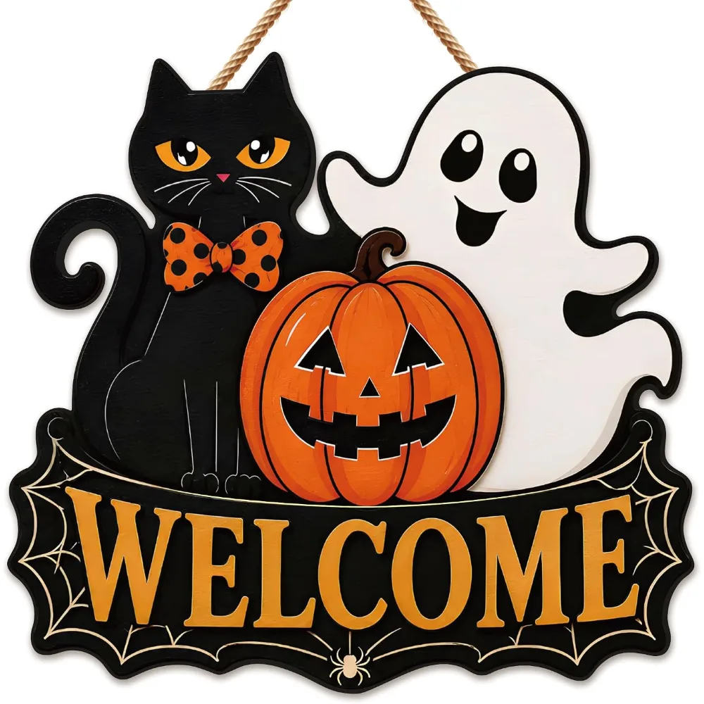 Halloween Party Decorations Halloween Welcome Wreaths Sign