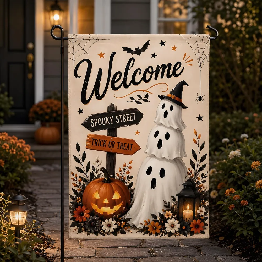 Halloween Party Decorations Welcome Garden Flag, view 3