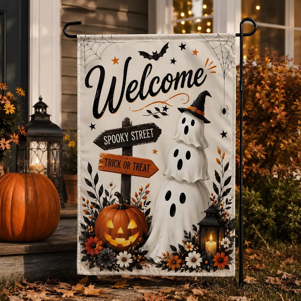 Halloween Party Decorations Welcome Garden Flag, view 6