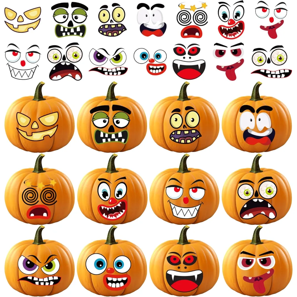 Halloween Party Favors 36 Pack DIY Pumpkin Face Stickers