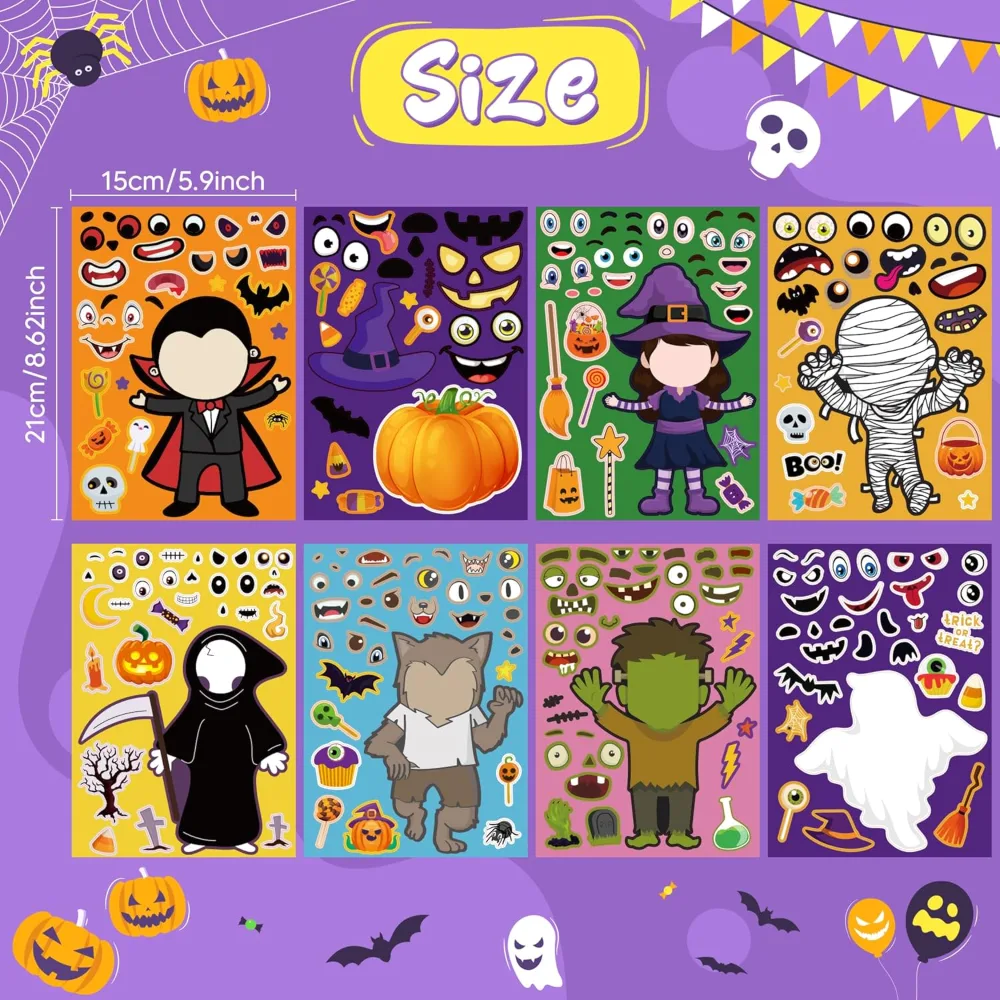 Halloween Party Favors DIY Crafts Stickers for Kids, view 2