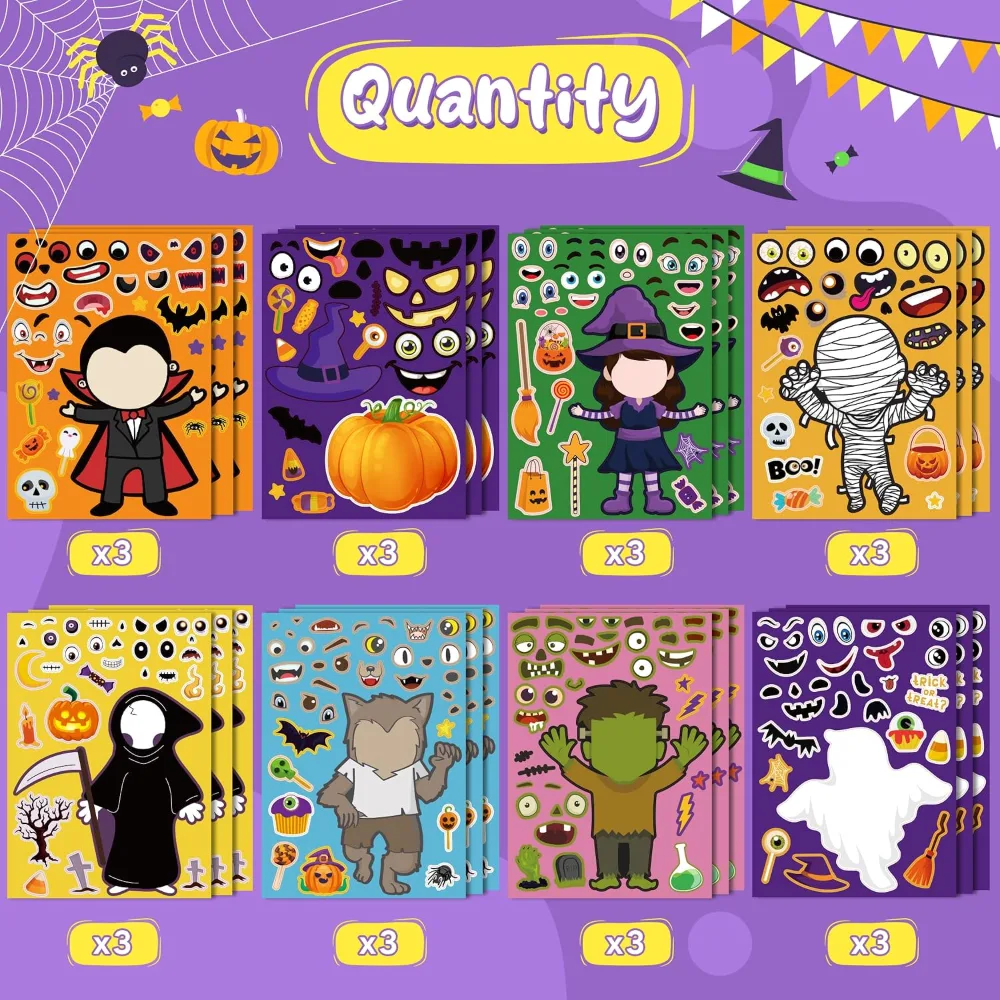 Halloween Party Favors DIY Crafts Stickers for Kids, view 3