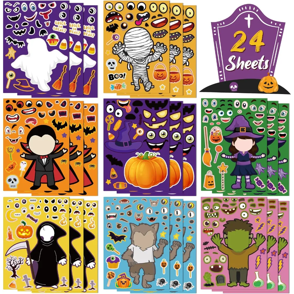 Halloween Party Favors DIY Crafts Stickers for Kids